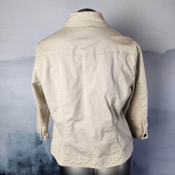 Dress Barn Collared Button Up Khaki Jacket | Women's Large - Picture 10 of 15